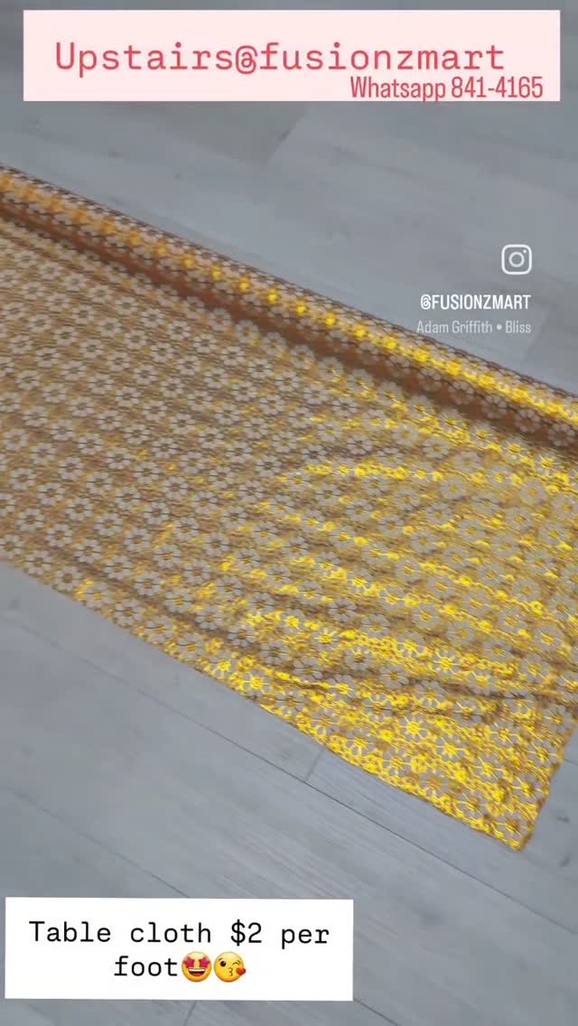 Tablecloths – $2 Per Foot (54" Wide) at Fusionz Mart