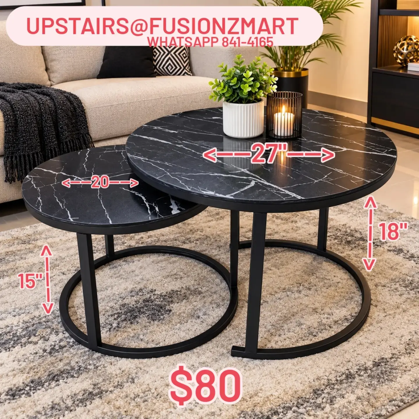Fusionz Mart Furniture: 2-in-1 Bed & Sofa $1,500, Nesting Tables $80, Multipurpose Table $50