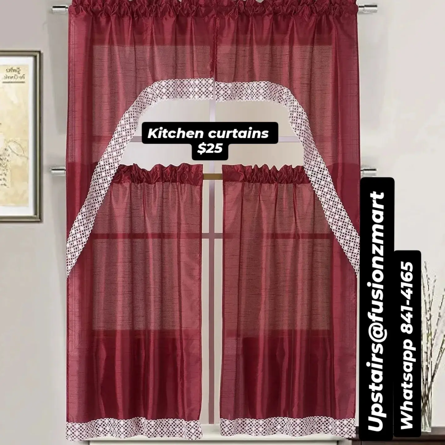 Kitchen & Bathroom Window Curtains – $25 Each at Fusionz Mart