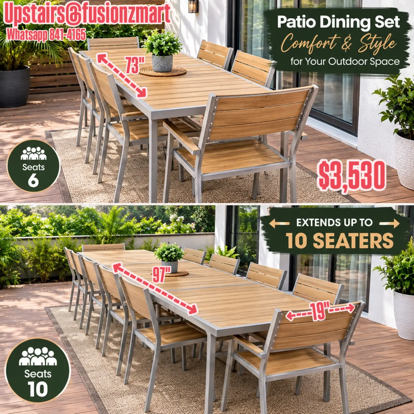 Patio Sets Available at Fusionz Mart – Multiple Styles & Prices