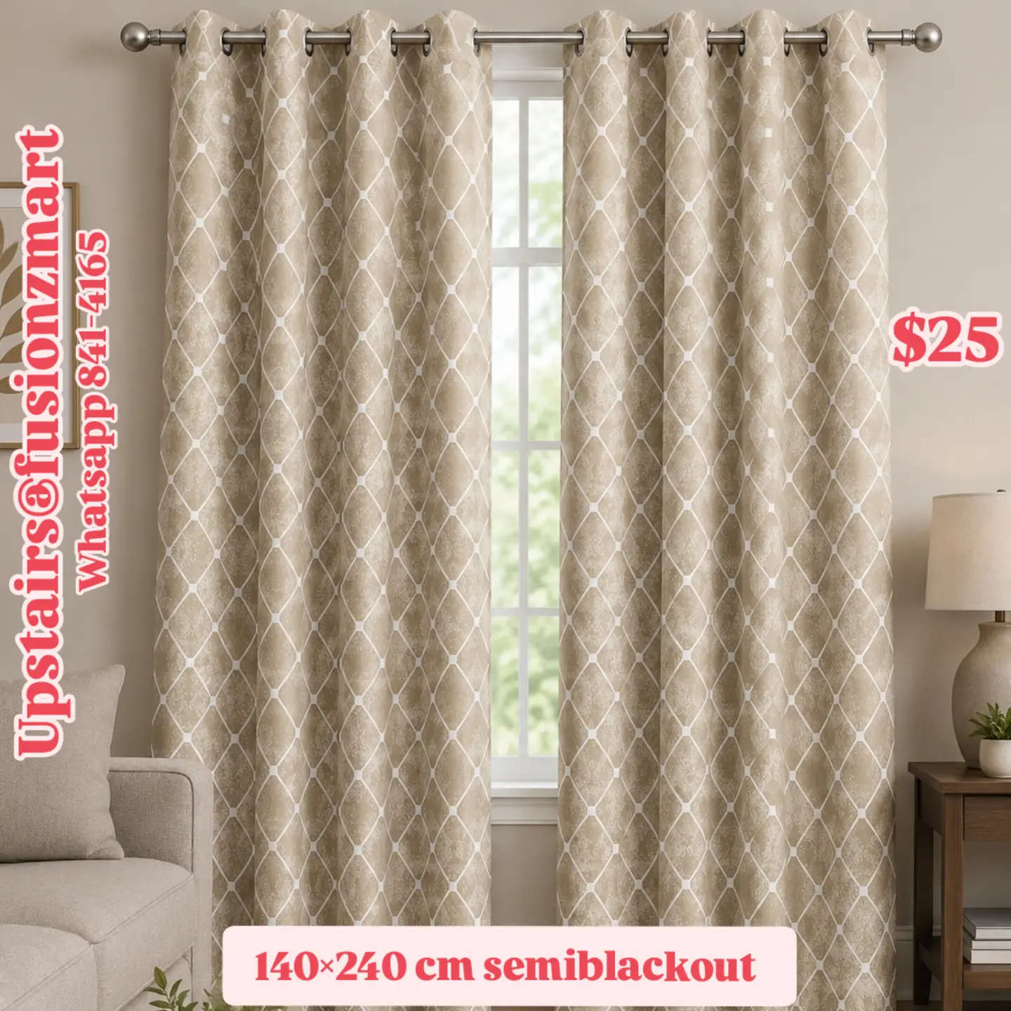 Variety of Curtains – Blackout & Semi-Blackout from $25 at Fusionz Mart