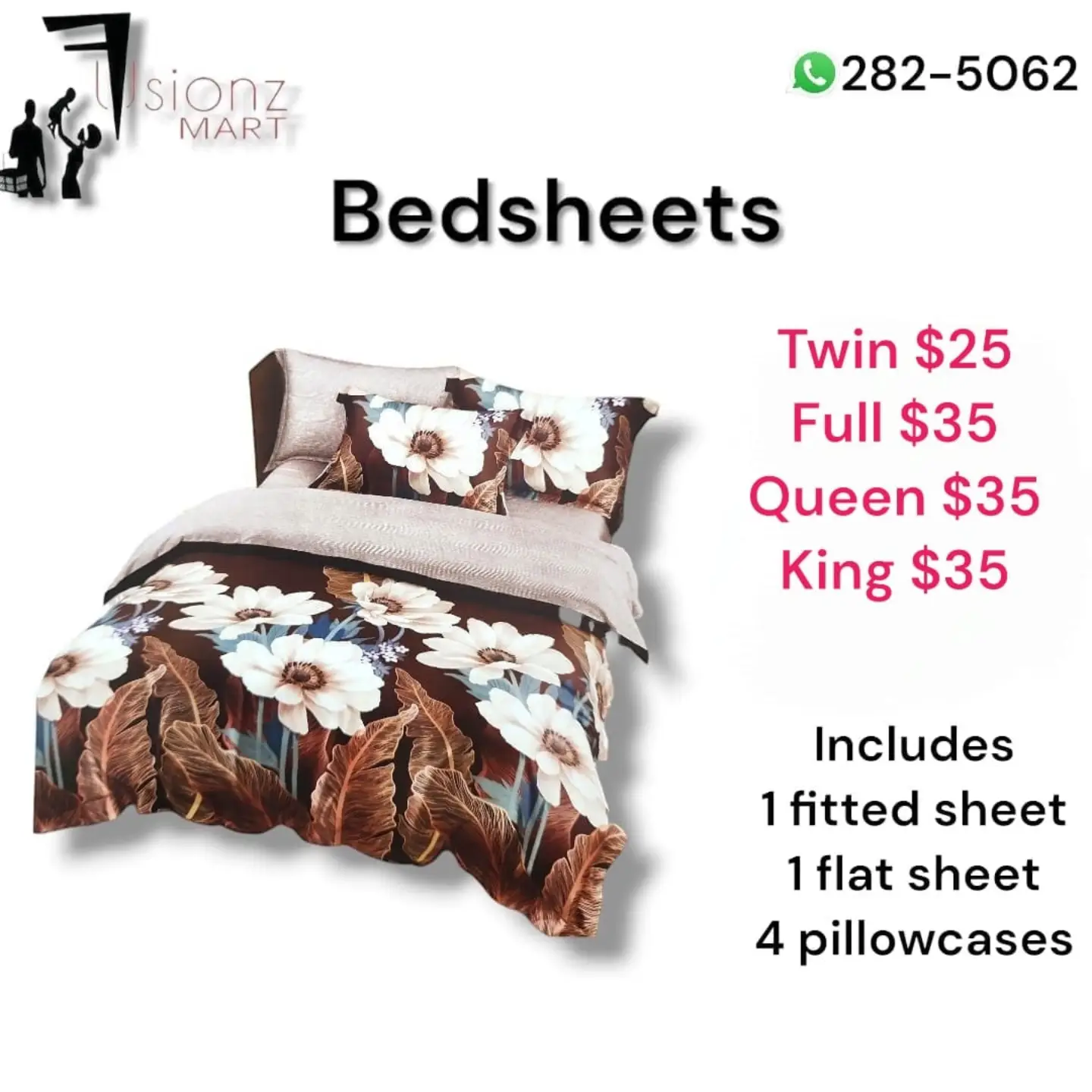 Bedsheet Sets from $25 at Fusionz Mart