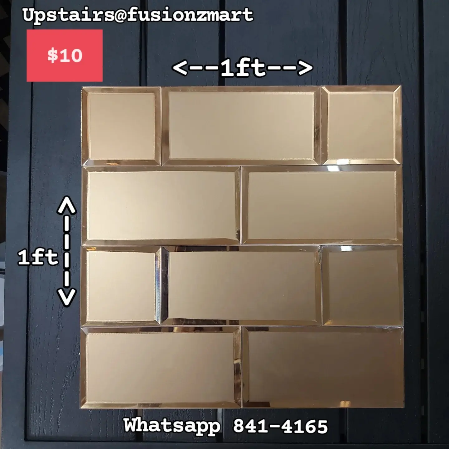 Peel & Stick Tiles & Mirrors – From $8 Each at Fusionz Mart