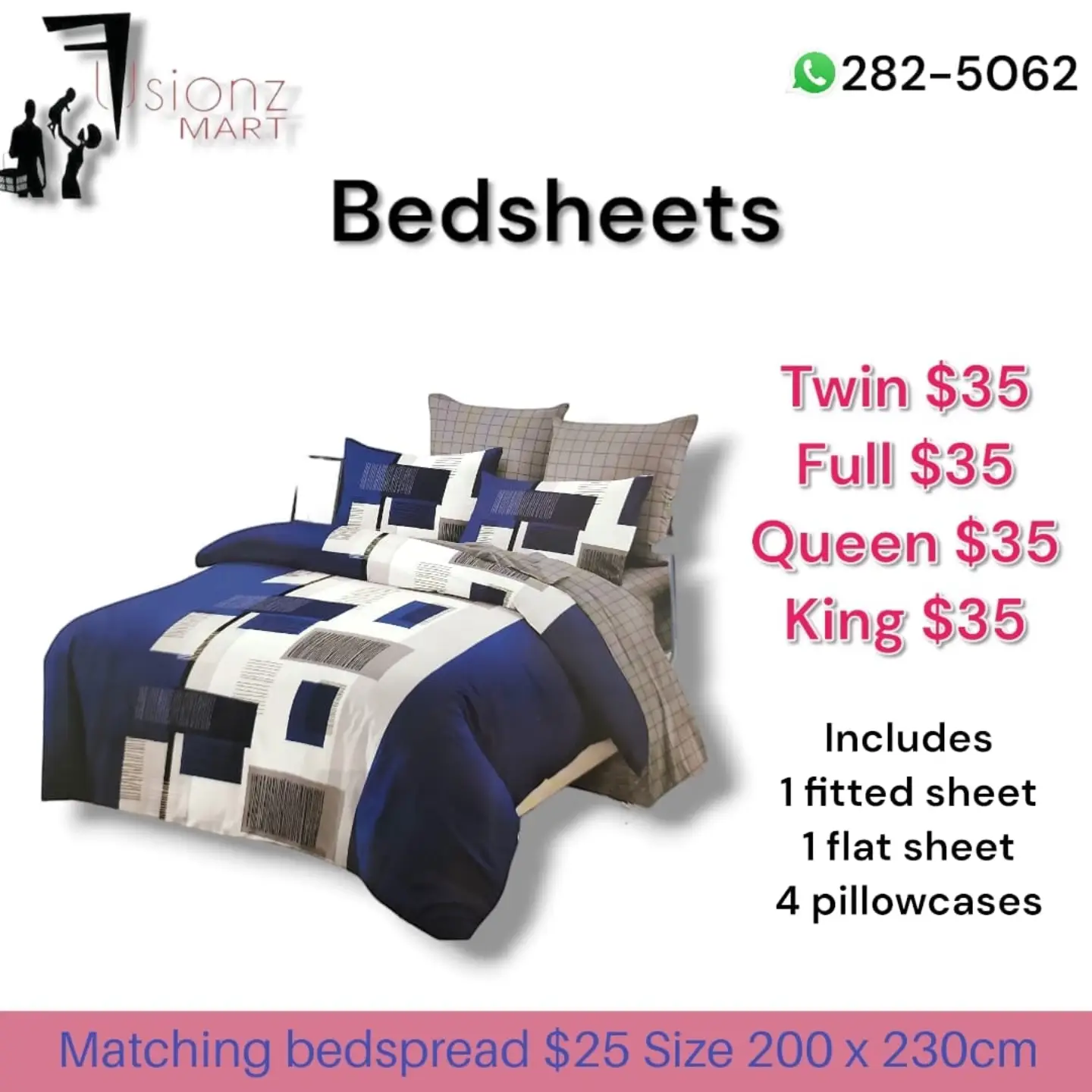 Bedsheets from $35 – All Sizes Same Price at Fusionz Mart