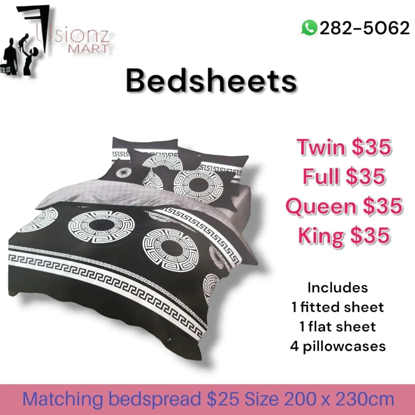 Bedsheets from $35 – All Sizes Same Price at Fusionz Mart