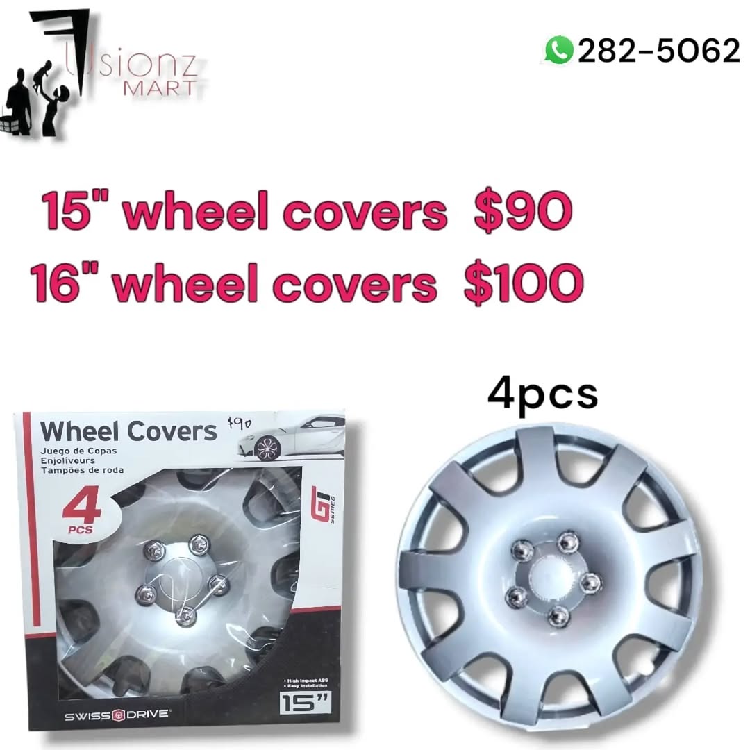 16" Wheel Covers – Set of 4 for $100 at Fusionz Mart