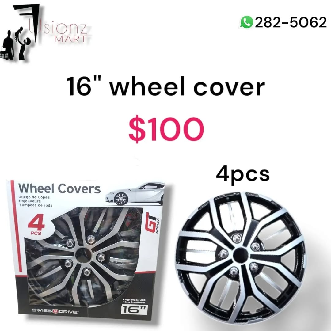 16" Wheel Covers – Set of 4 for $100 at Fusionz Mart