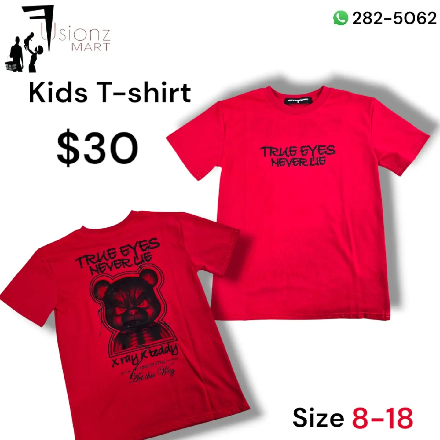 Kids T-Shirts Available at Fusionz Mart – $40 Each