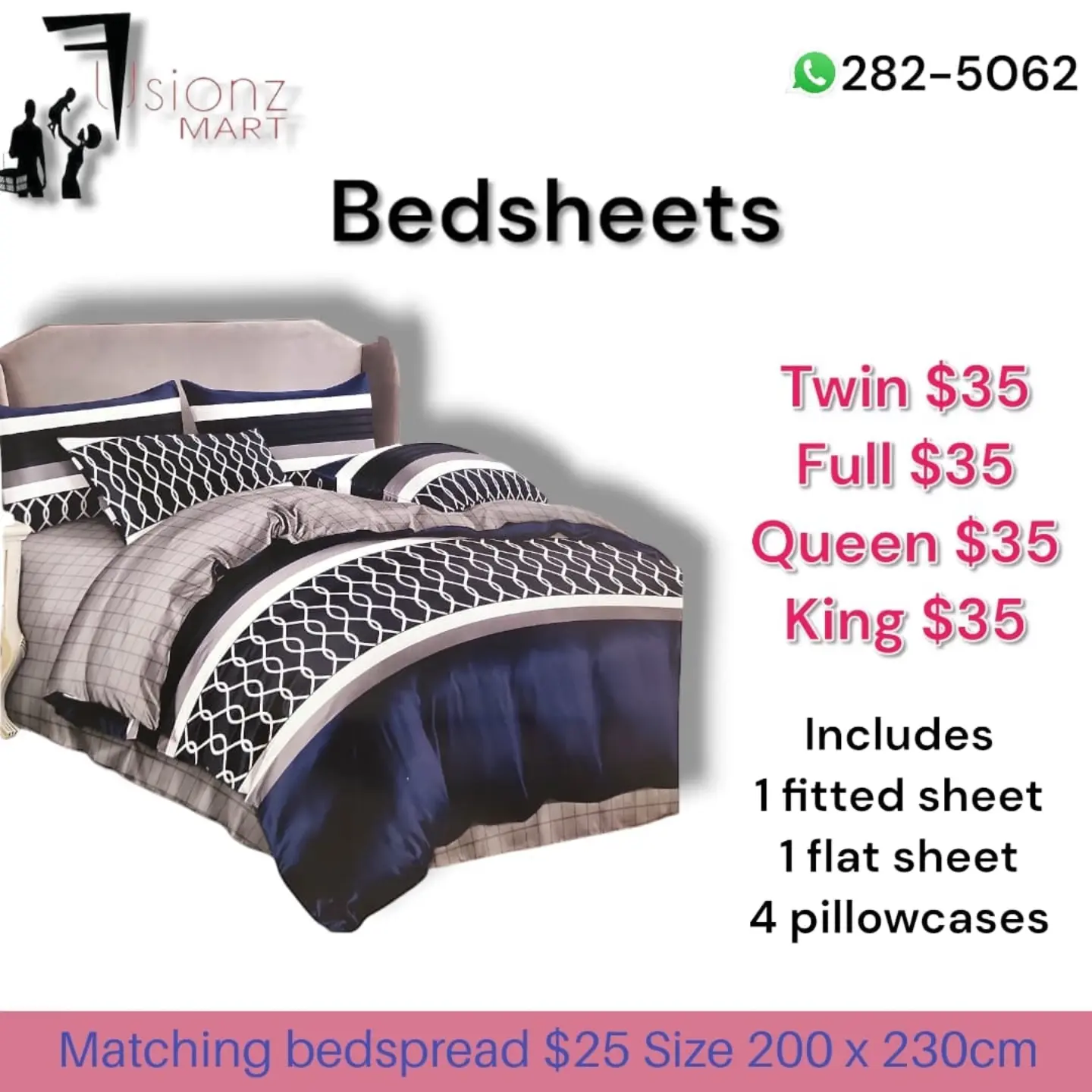 Bedsheets from $35 – All Sizes Same Price at Fusionz Mart