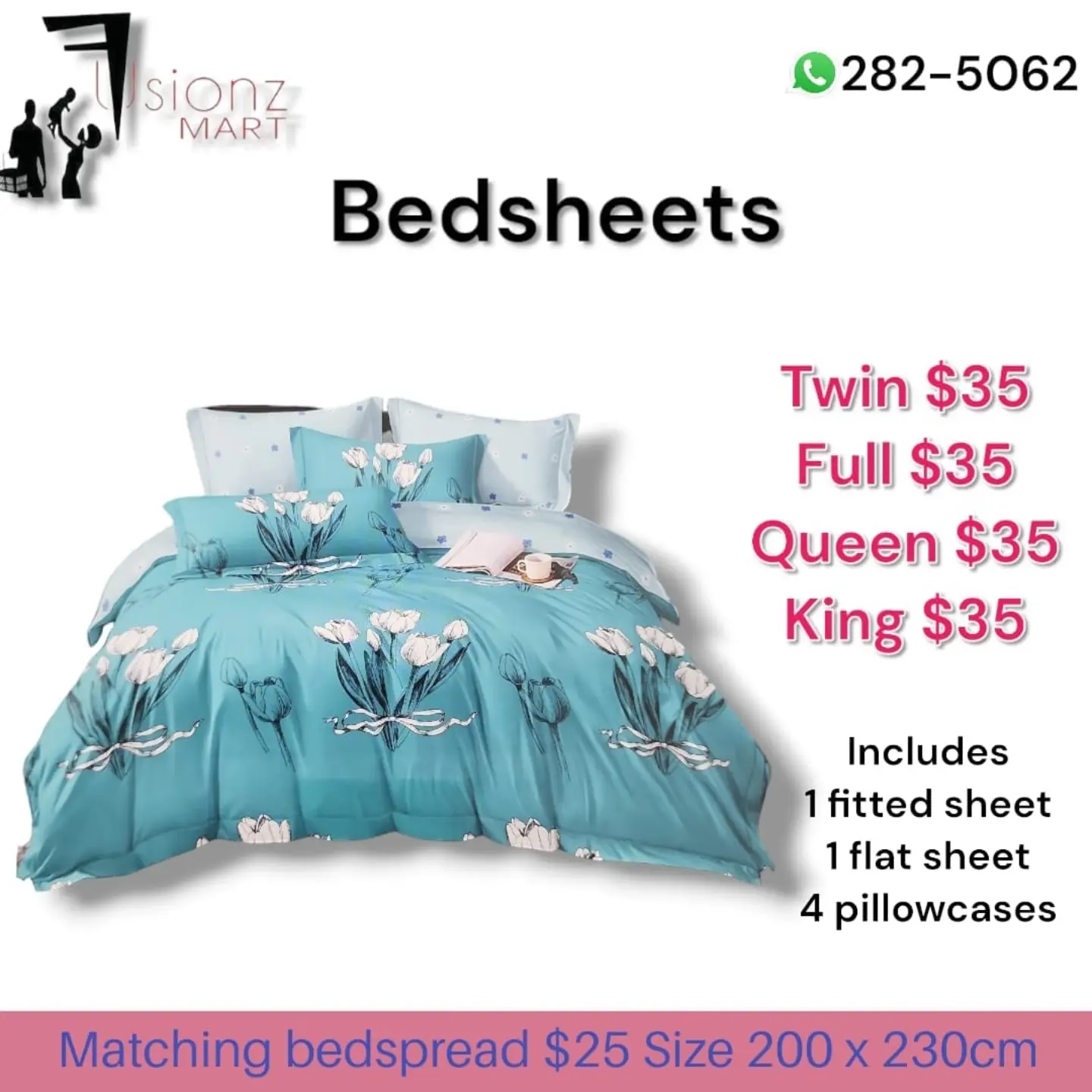 Bedsheets from $35 – All Sizes Same Price at Fusionz Mart