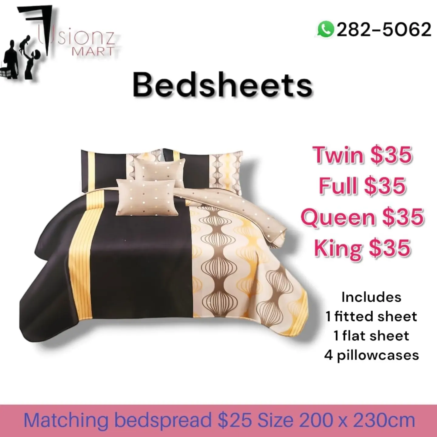 Bedsheets from $35 – All Sizes Same Price at Fusionz Mart