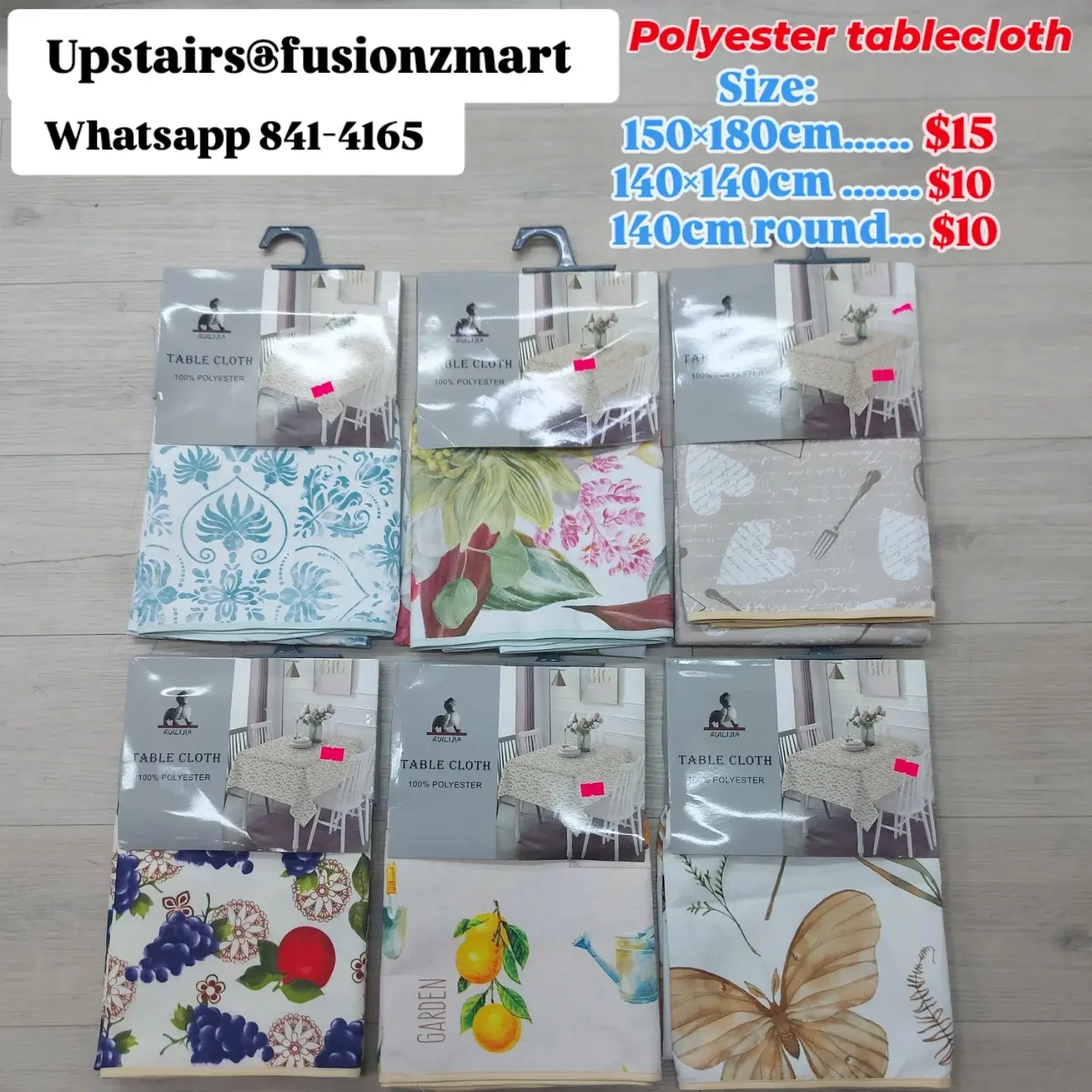 Tablecloths Available at Fusionz Mart – Plastic & Polyester Options from $10