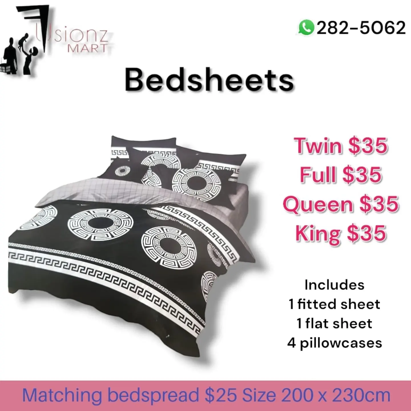 Bedsheets from $35 – All Sizes Same Price at Fusionz Mart