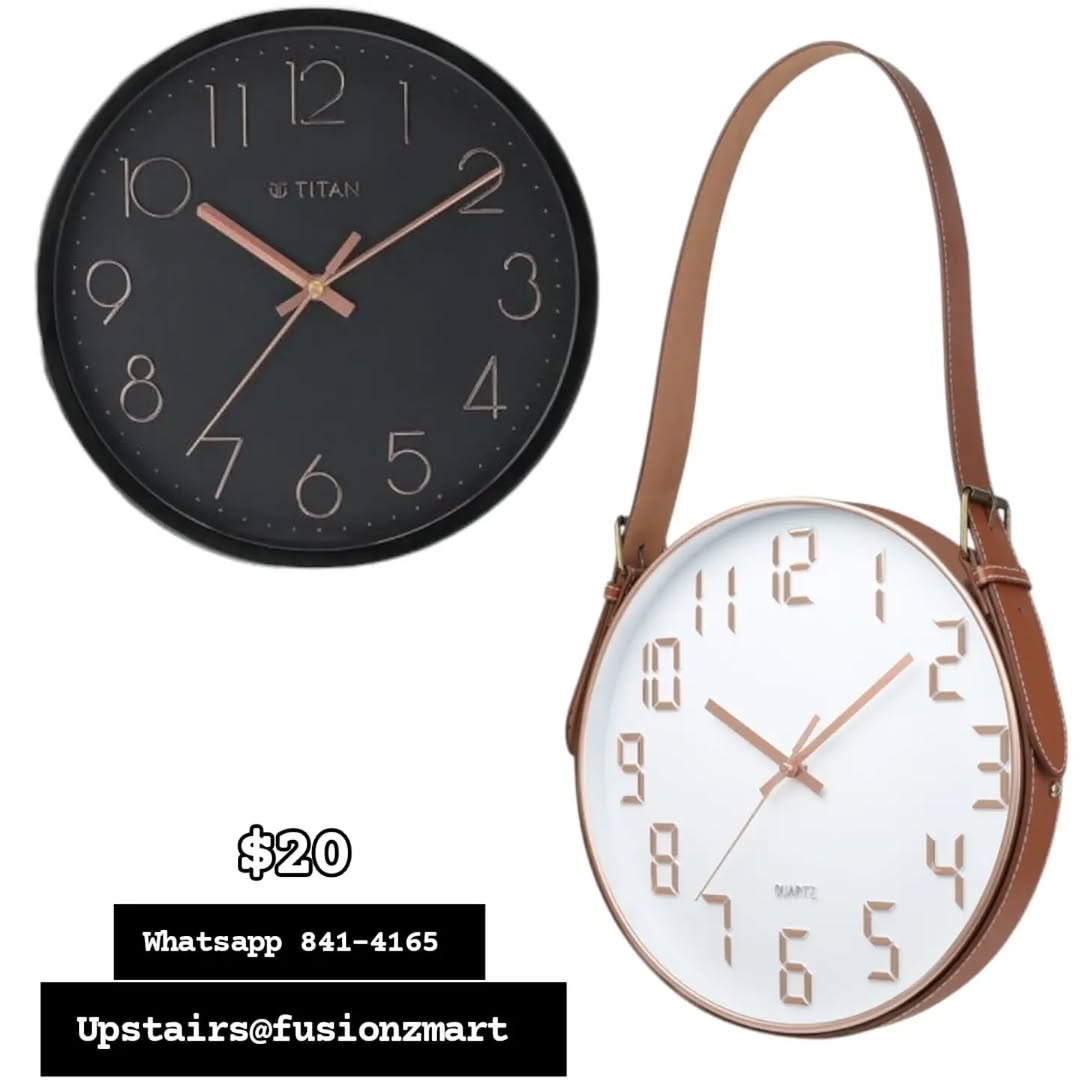Wall Clocks Available from $20 – Fusionz Mart Upstairs