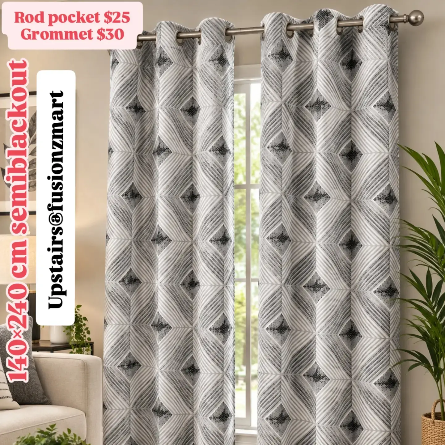 Variety of Curtains Available – Blackout & Semi-Blackout 140×240cm