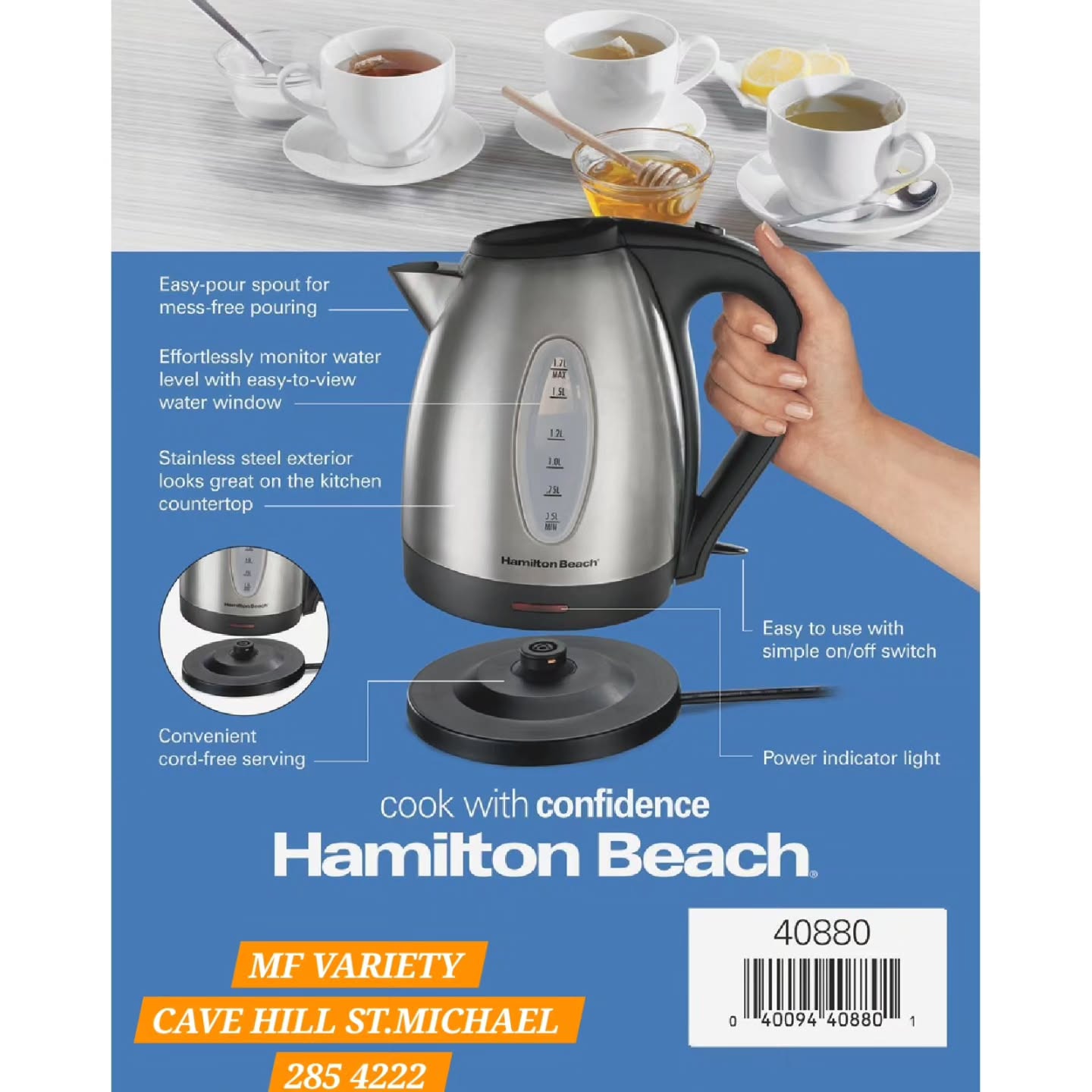 Hamilton Beach Electric Kettle – $99.99 at MF Electronics
