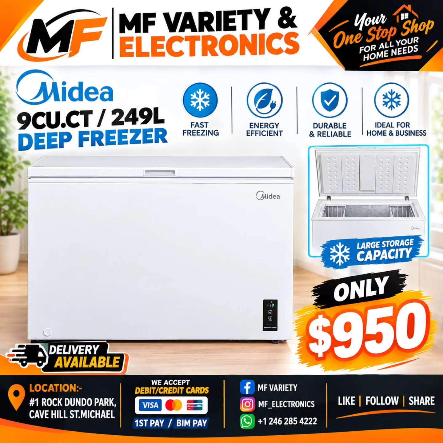Chest & Deep Freezers with Lock – Multiple Models Available at MF Variety