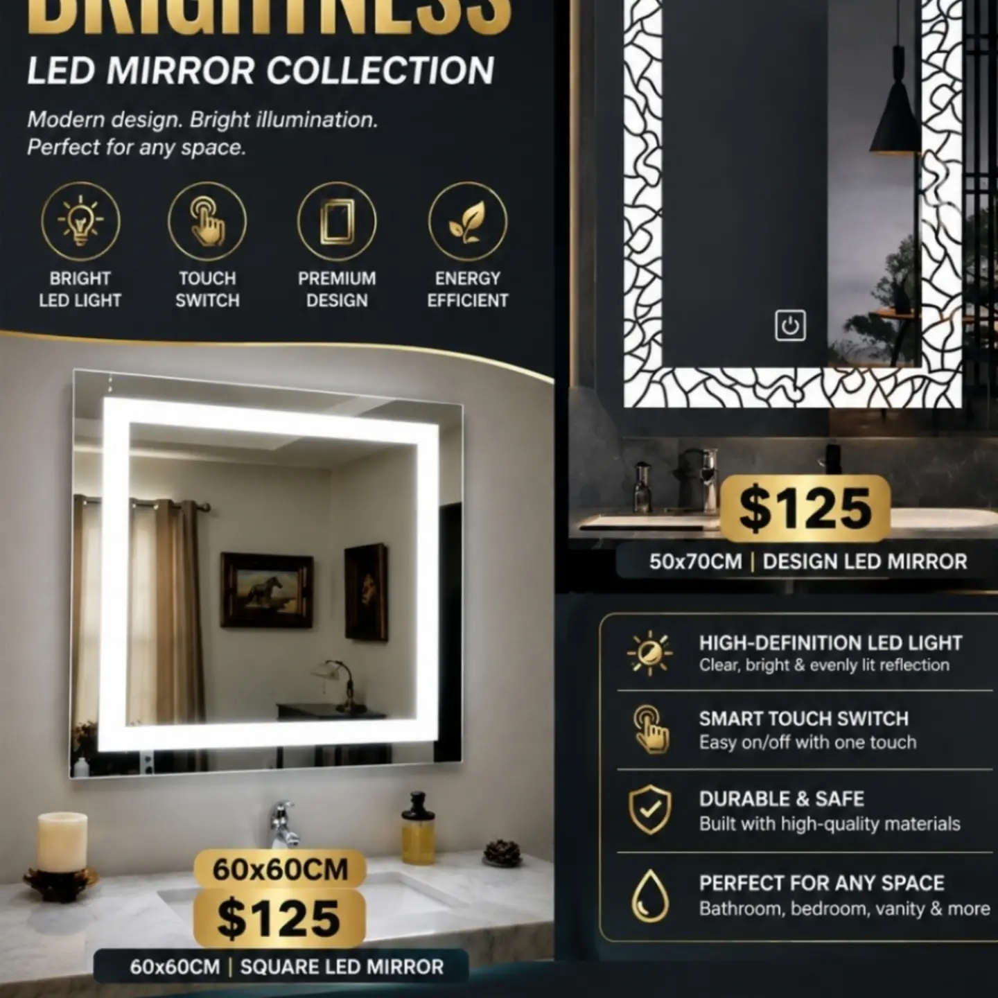 LED Mirror Collection – From $109 at UMVARIETIES