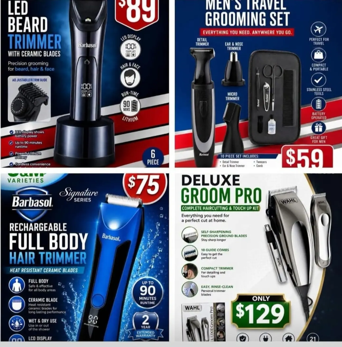 Men's Grooming Sets & Trimmers — Prices from $59