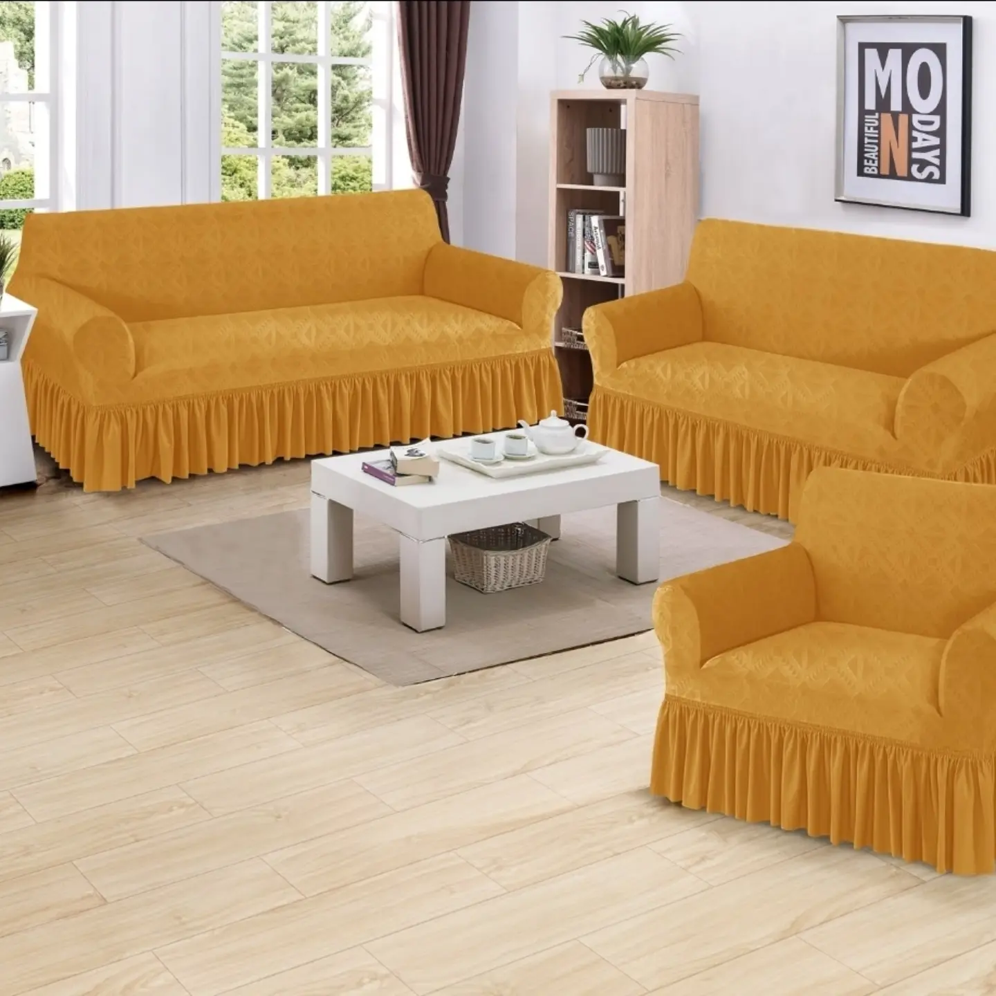 New Arrival Sofa Covers with Frills – 8 Colours Available