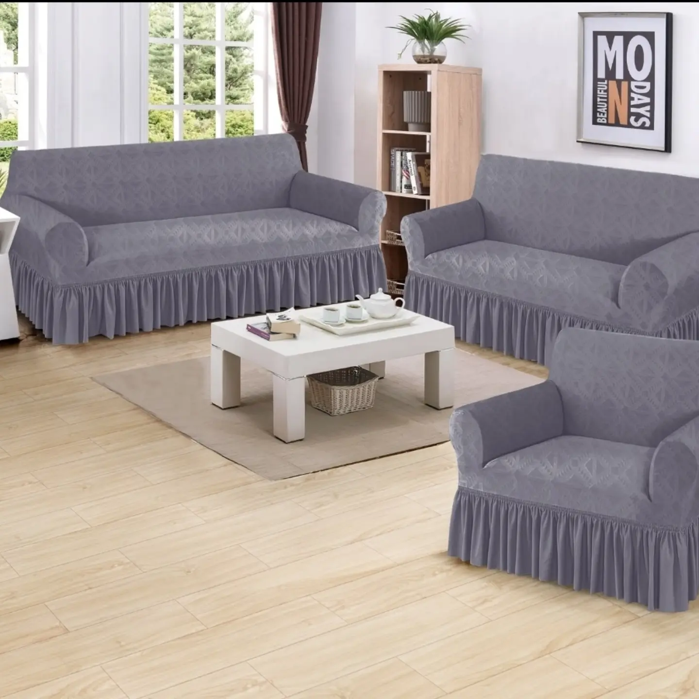 New Arrival Sofa Covers with Frills – 8 Colours Available