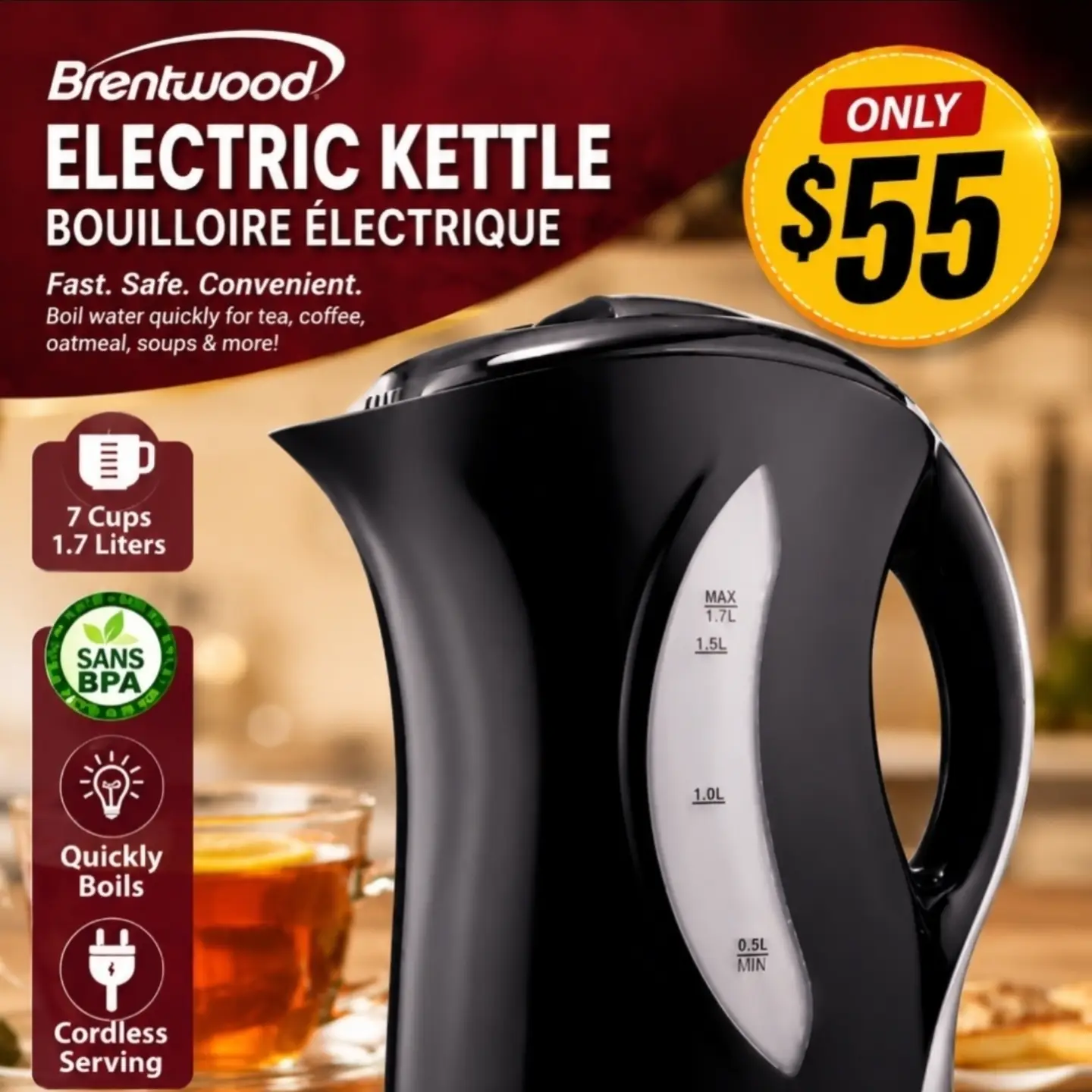 Brentwood & Hamilton Beach Appliances – Hot Air Popcorn Maker $69, Electric Kettles from $55