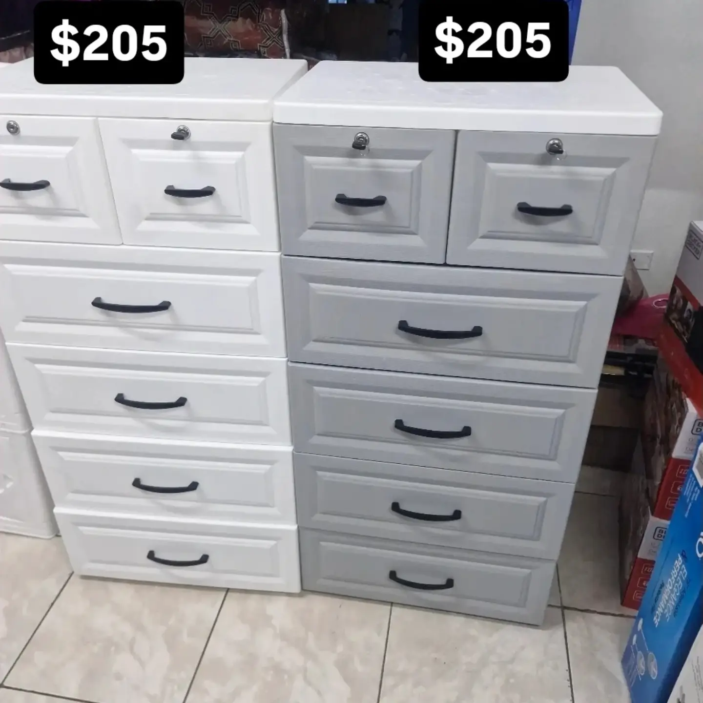 Plastic Drawer Units – $205 Each