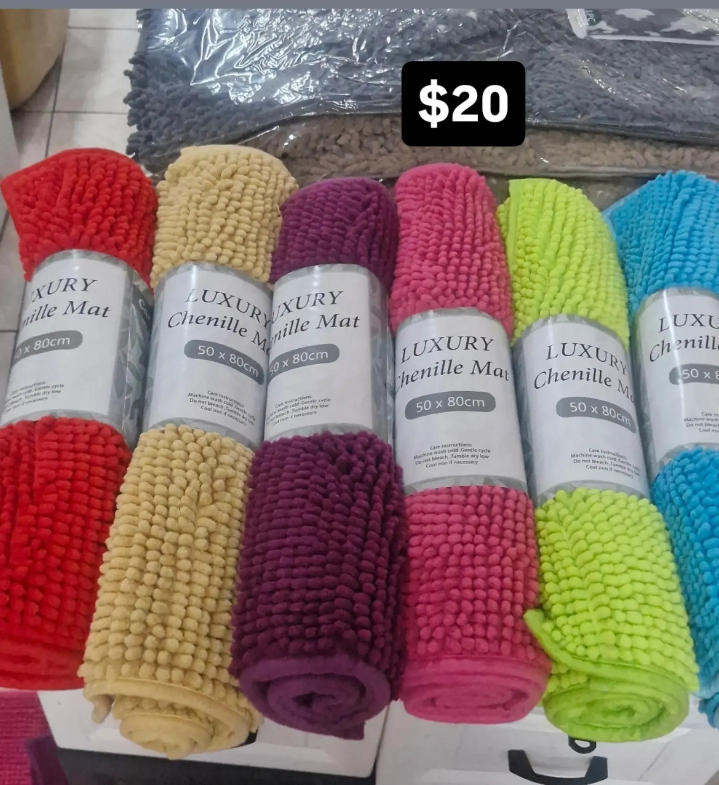 Luxury Chenille Mats (50 x 80cm) – $20 each