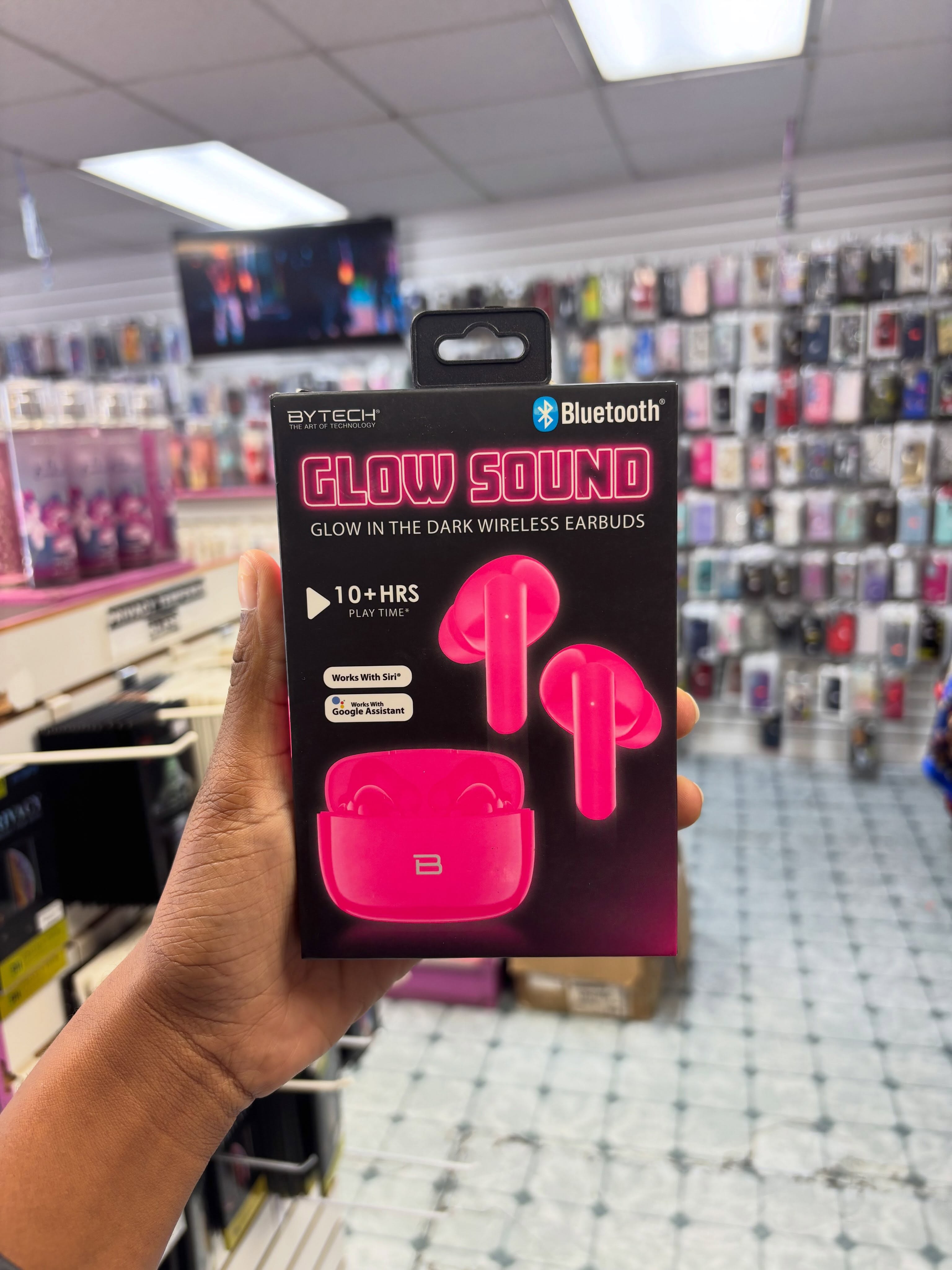 Bytech Glow Sound Pink Wireless Earbuds – $60
