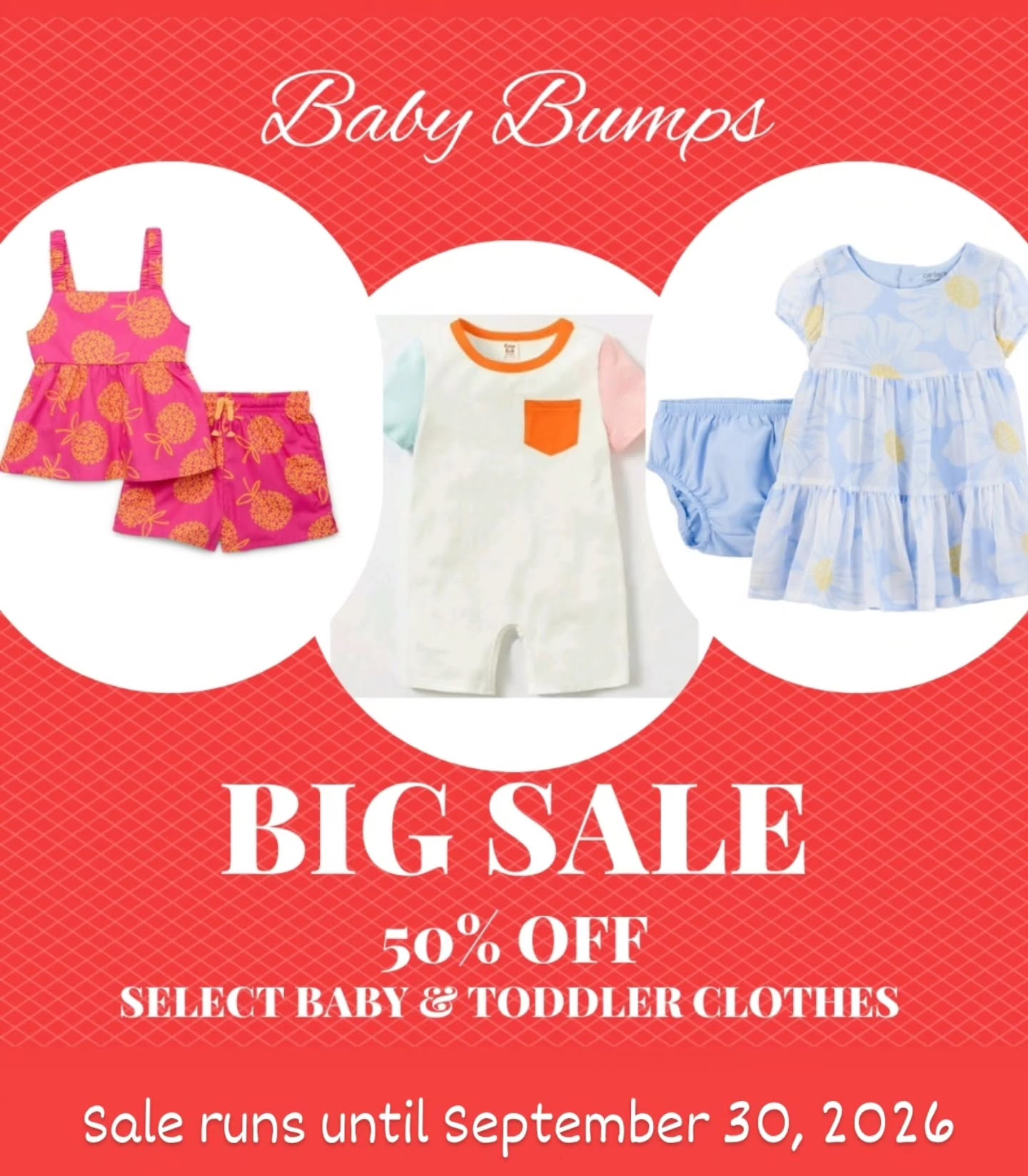 Baby Bumps Big Sale – 50% Off Select Baby & Toddler Clothes