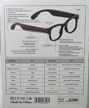 AI Smart Glasses AIMB-G1 – Retail Price USD $199