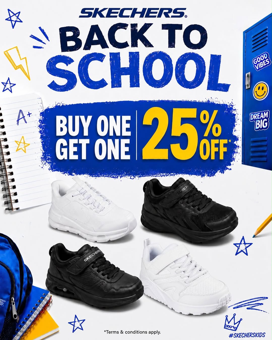 Skechers Back to School BOGO 25% Off Kids' Shoes