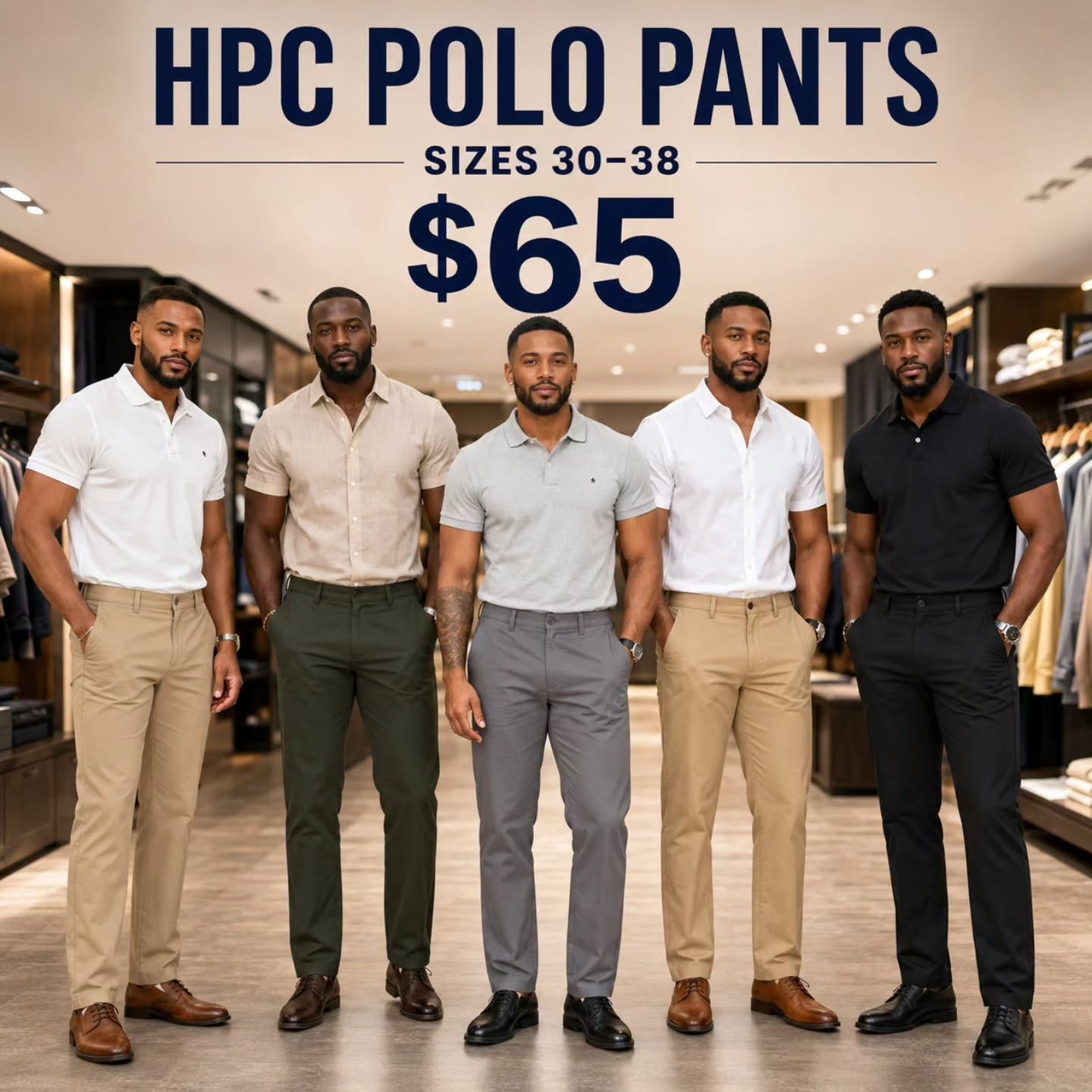 HPC Polo Pants – Sizes 30–38 at $65