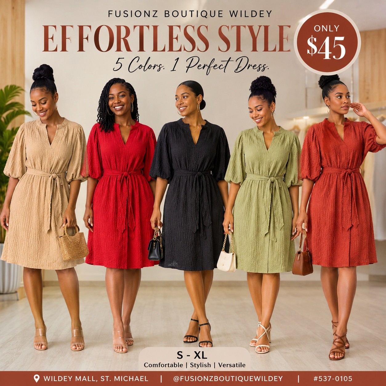 Fusionz Boutique Wildey – Shirt Dress Collections from $40