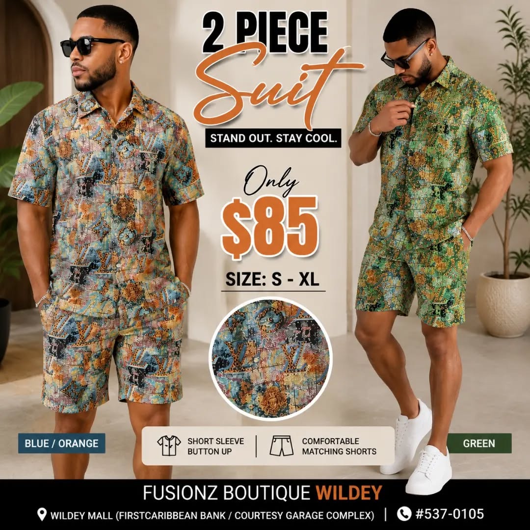 2-Piece Men's Suits – Only $85 (Patterned) & $80 (Solid) at Fusionz Boutique Wildey