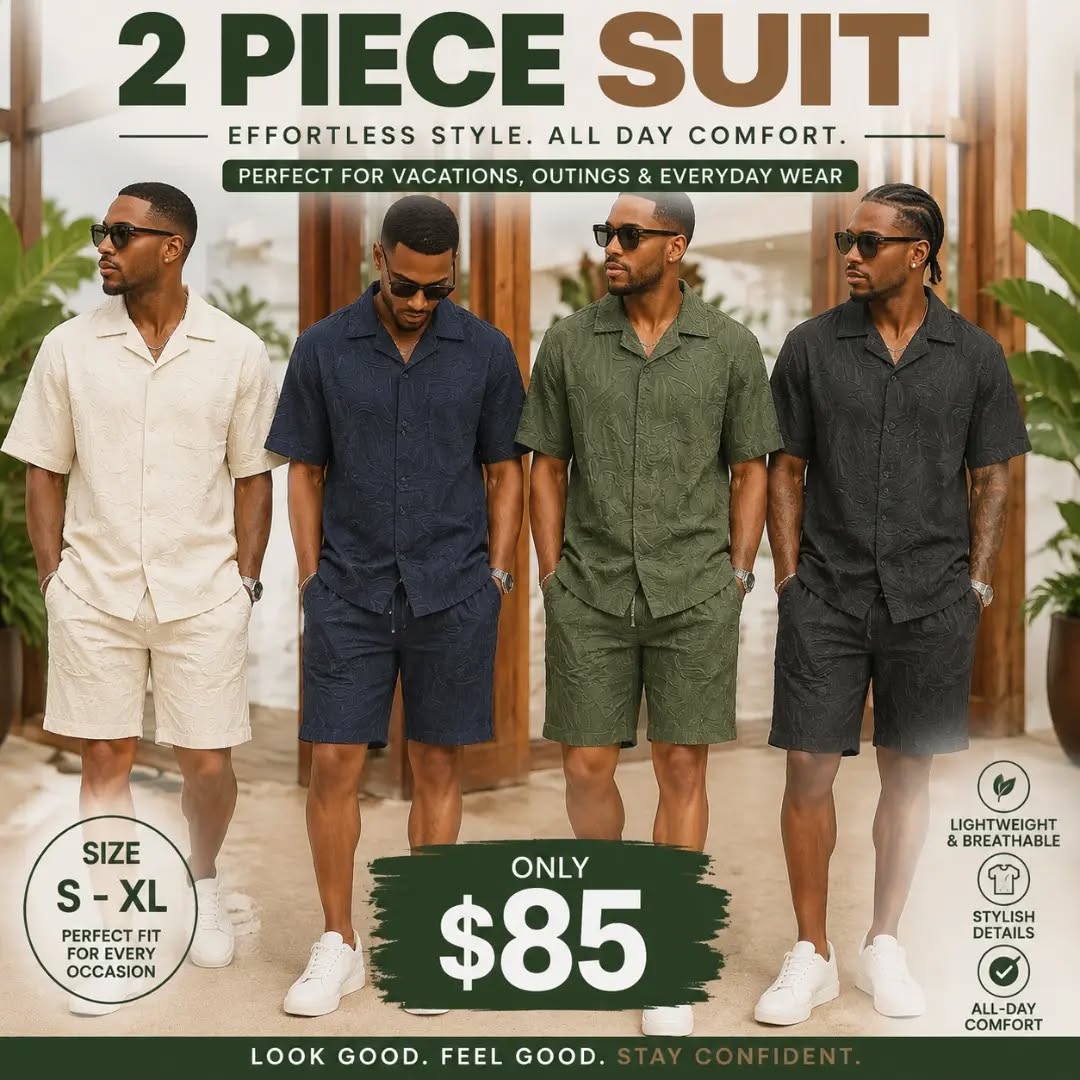 2-Piece Men's Suits – Only $85 (Patterned) & $80 (Solid) at Fusionz Boutique Wildey