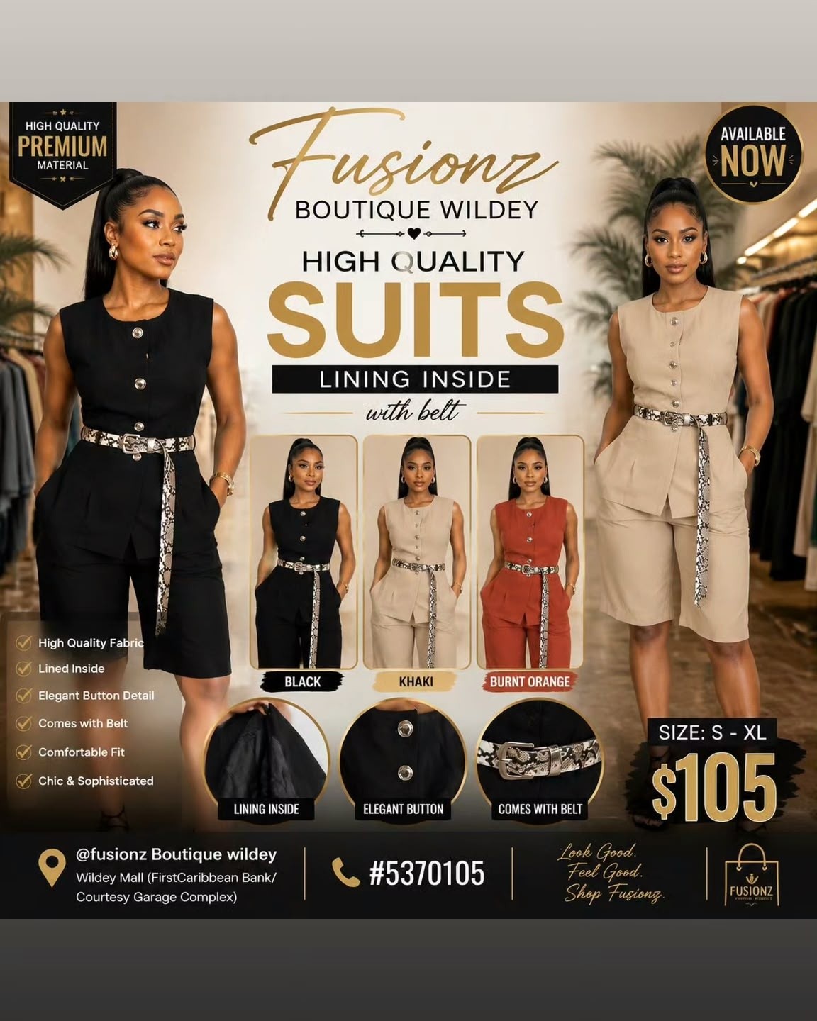Fusionz Boutique Wildey – High Quality Suits & Summer Dresses