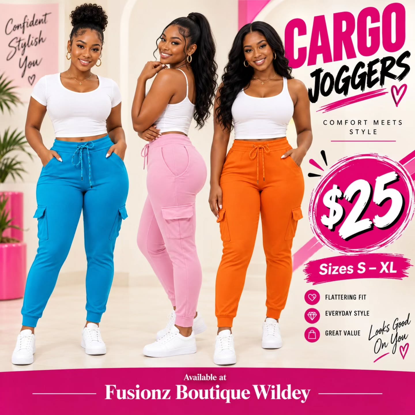 Cargo Joggers & Ladies Pants Sale at Fusionz Boutique Wildey