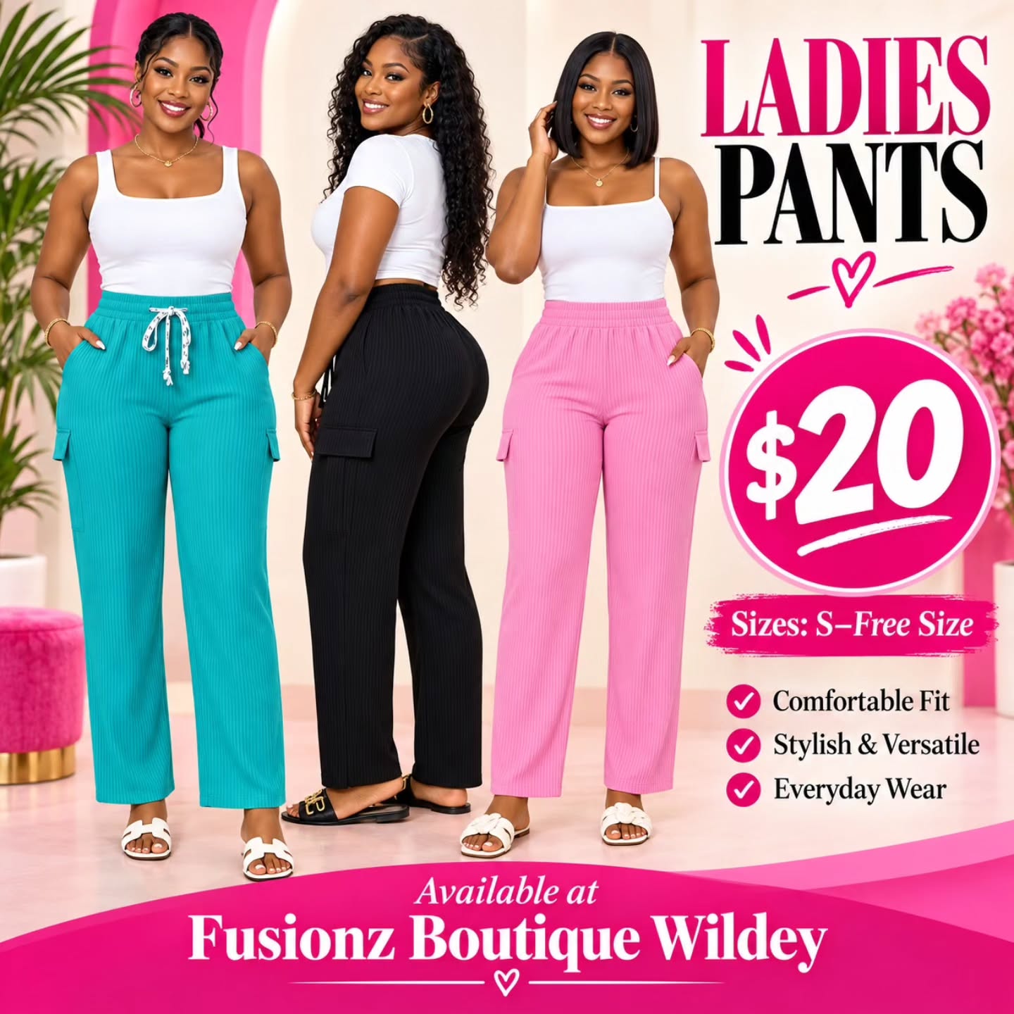 Cargo Joggers & Ladies Pants Sale at Fusionz Boutique Wildey
