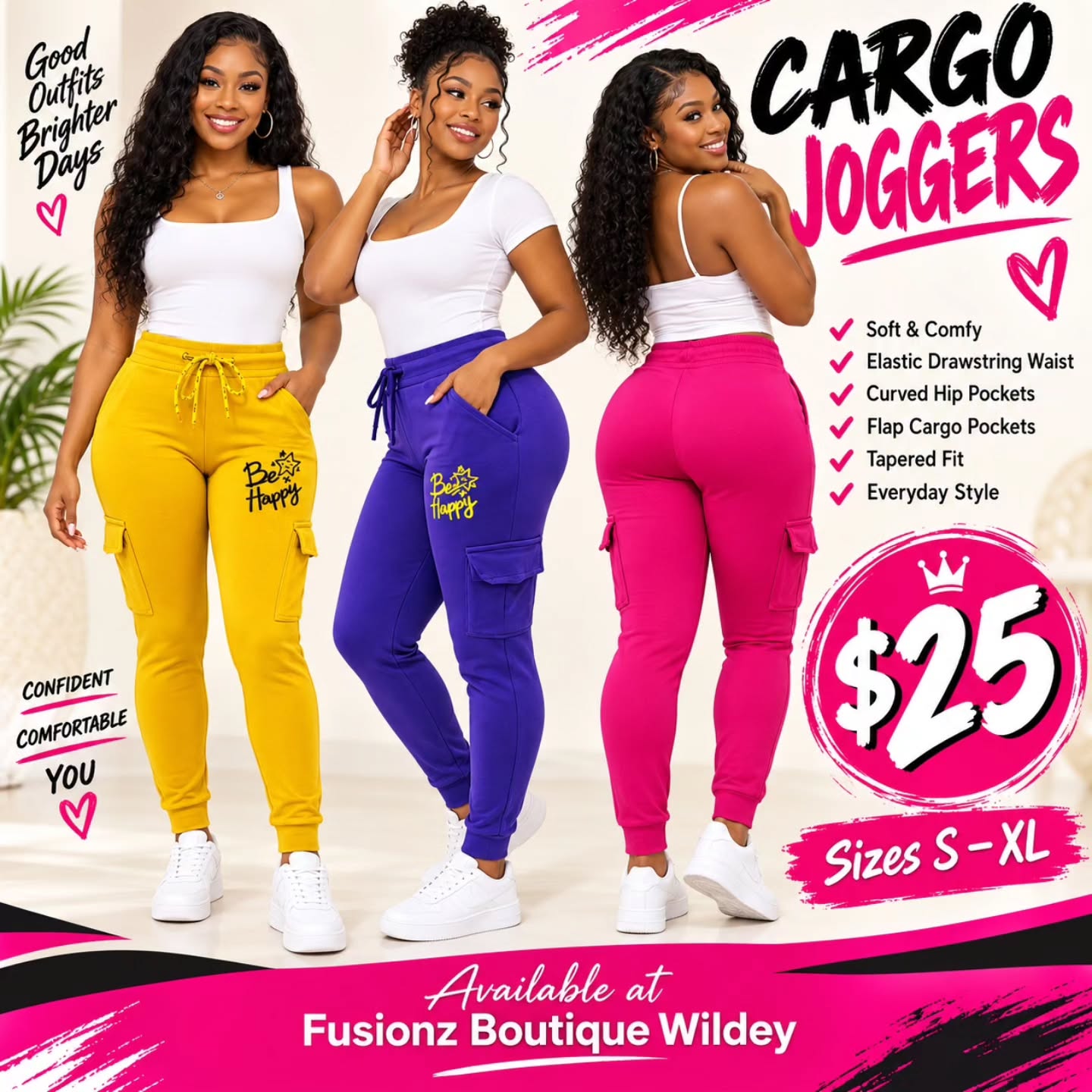 Cargo Joggers & Ladies Pants Sale at Fusionz Boutique Wildey
