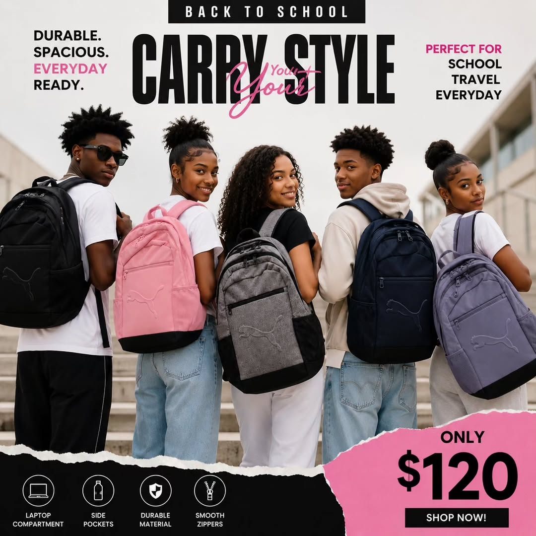 Back-to-School Puma Kids & Teen Backpacks from $70 at Fusionz Boutique Wildey