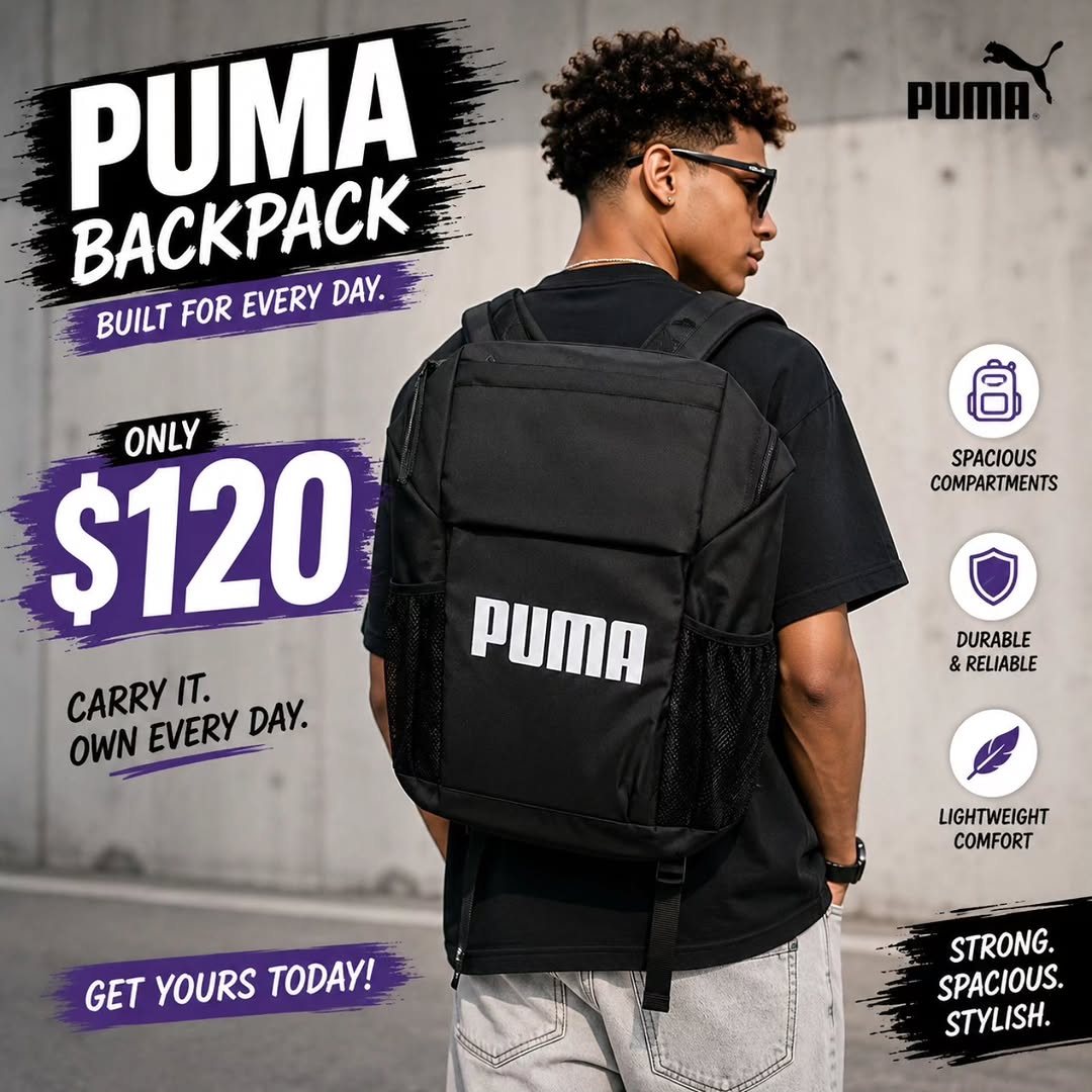 Back-to-School Puma Kids & Teen Backpacks from $70 at Fusionz Boutique Wildey