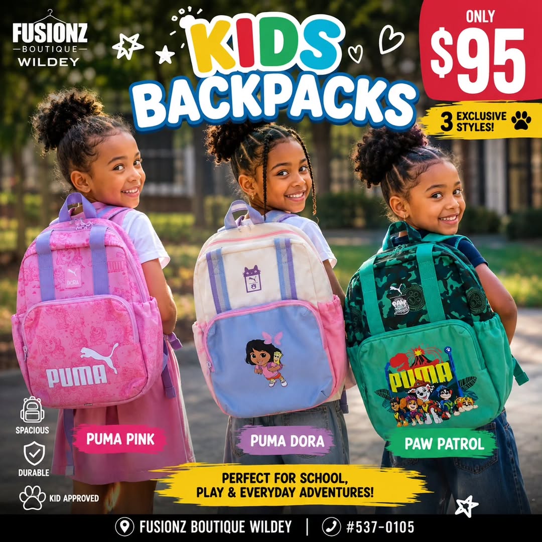 Back-to-School Puma Kids & Teen Backpacks from $70 at Fusionz Boutique Wildey