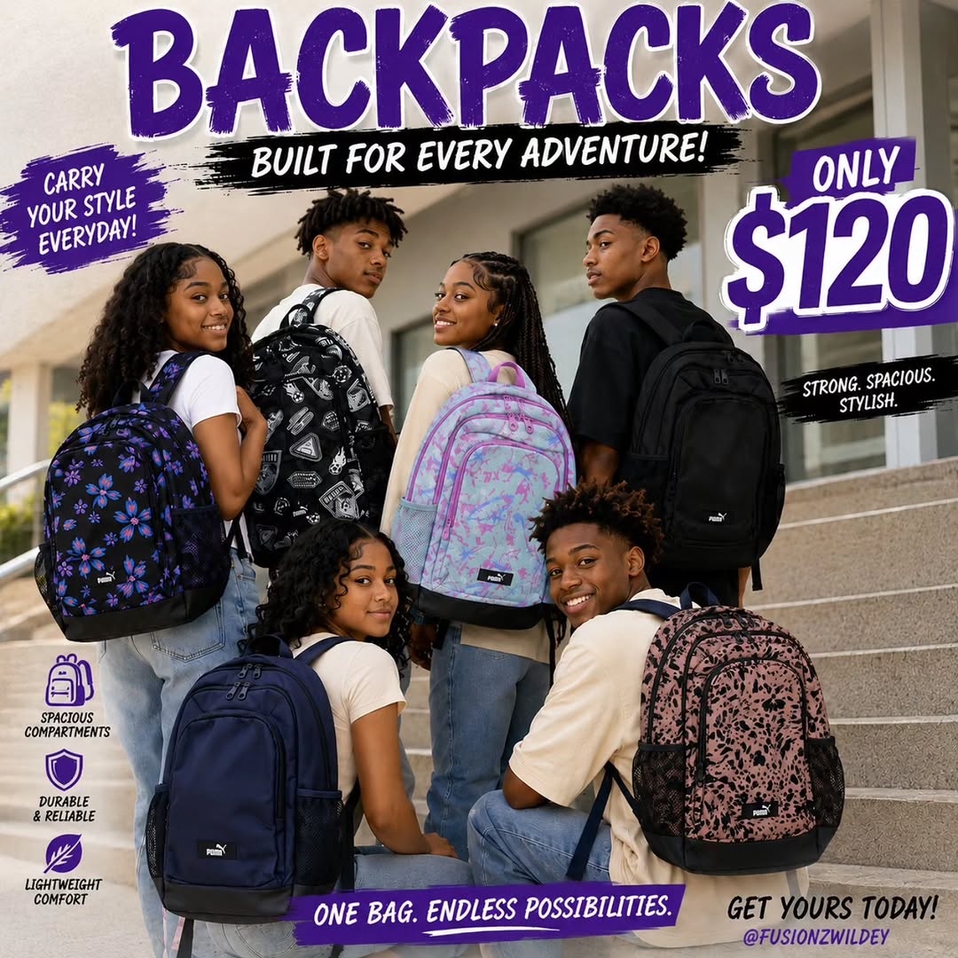 Back-to-School Puma Kids & Teen Backpacks from $70 at Fusionz Boutique Wildey