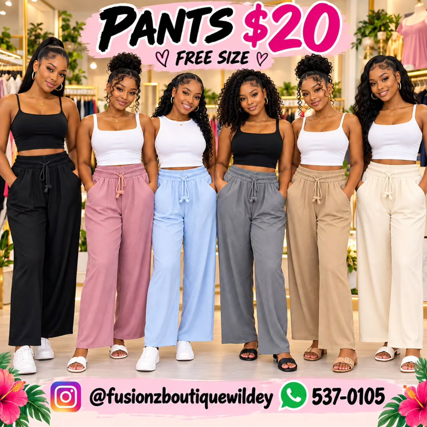Pants & Short Pants $20 – Free Size at Fusionz Boutique Wildey