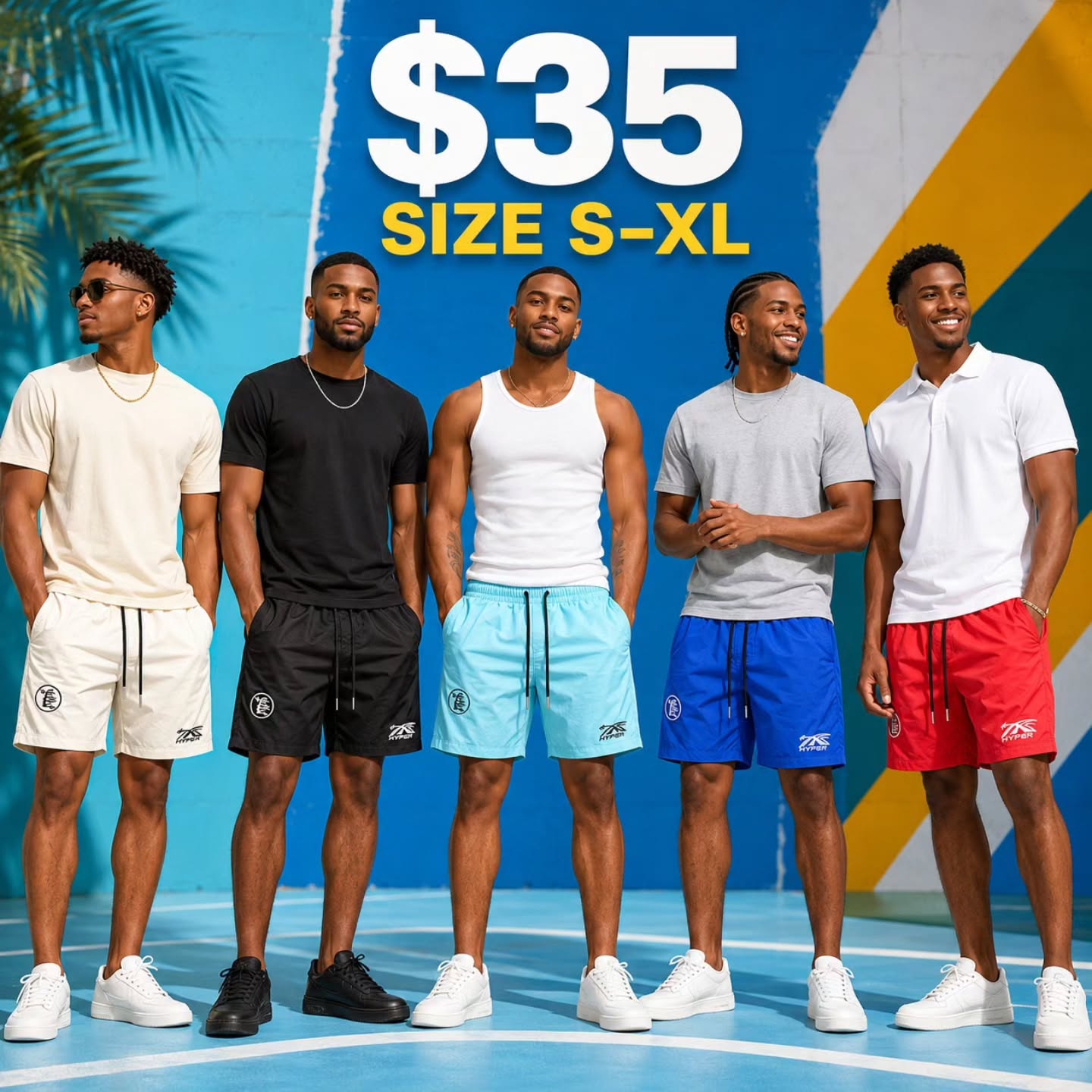 Men's Beach Shorts – $35 & $40 | Sizes S–XL at Fusionz Boutique Wildey