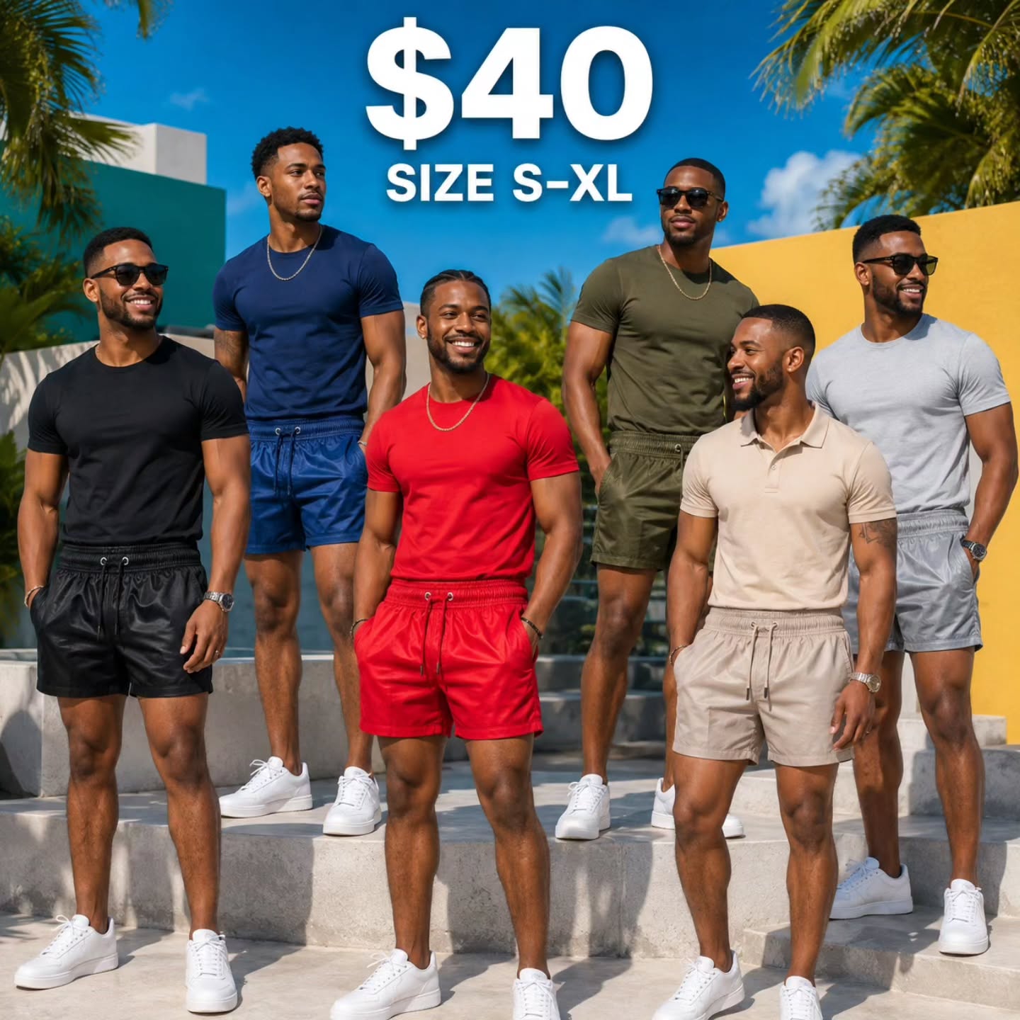 Men's Beach Shorts – $35 & $40 | Sizes S–XL at Fusionz Boutique Wildey