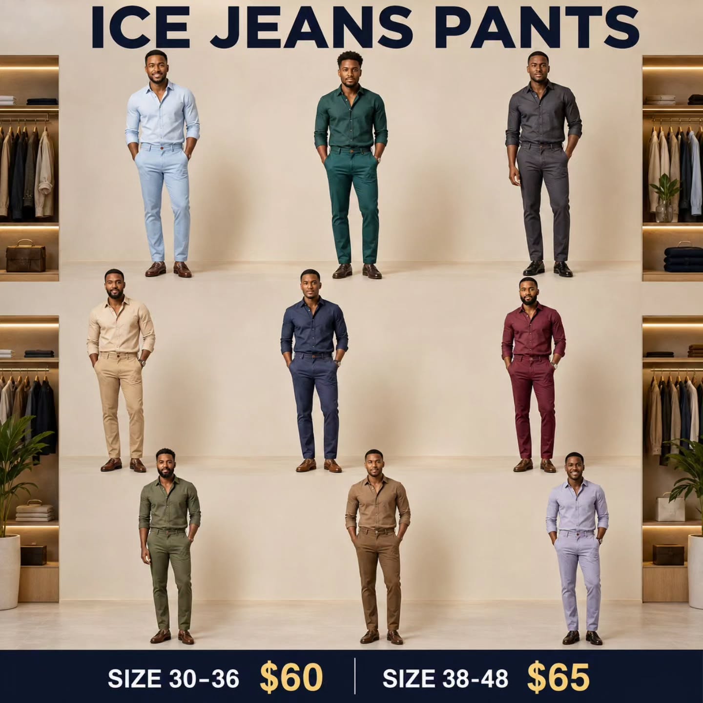 Ice Jeans Pants – Multiple Colors Available