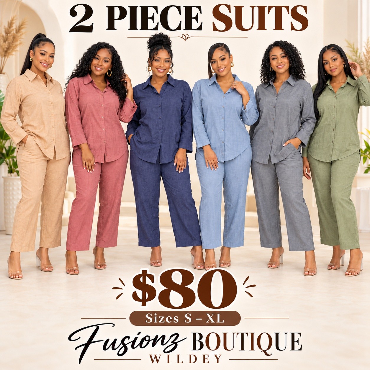 2 Piece Sets & Suits from $25 at Fusionz Boutique Wildey