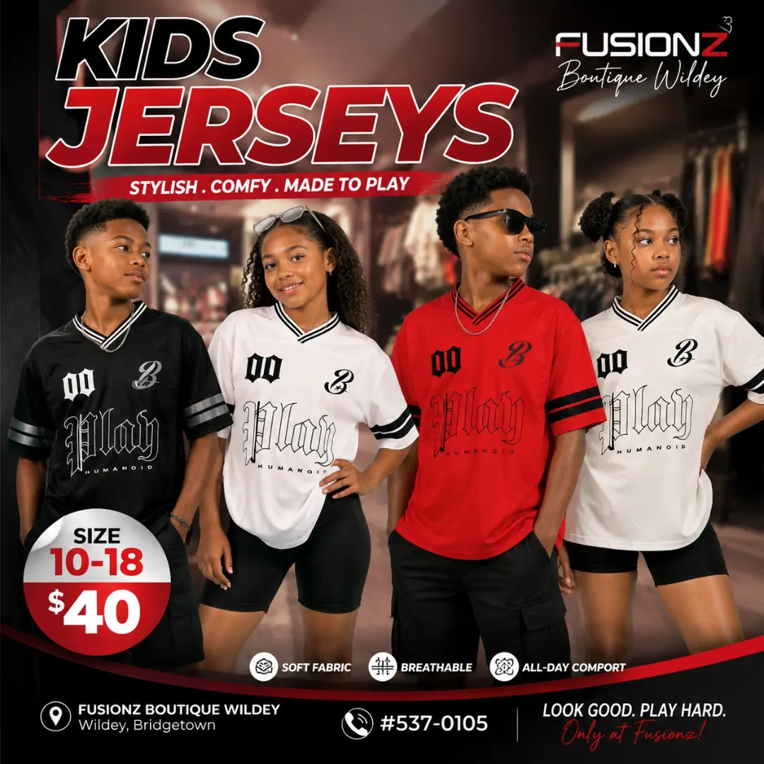 Kids Jerseys – Sizes 10–18 for Only $40 at Fusionz Boutique Wildey